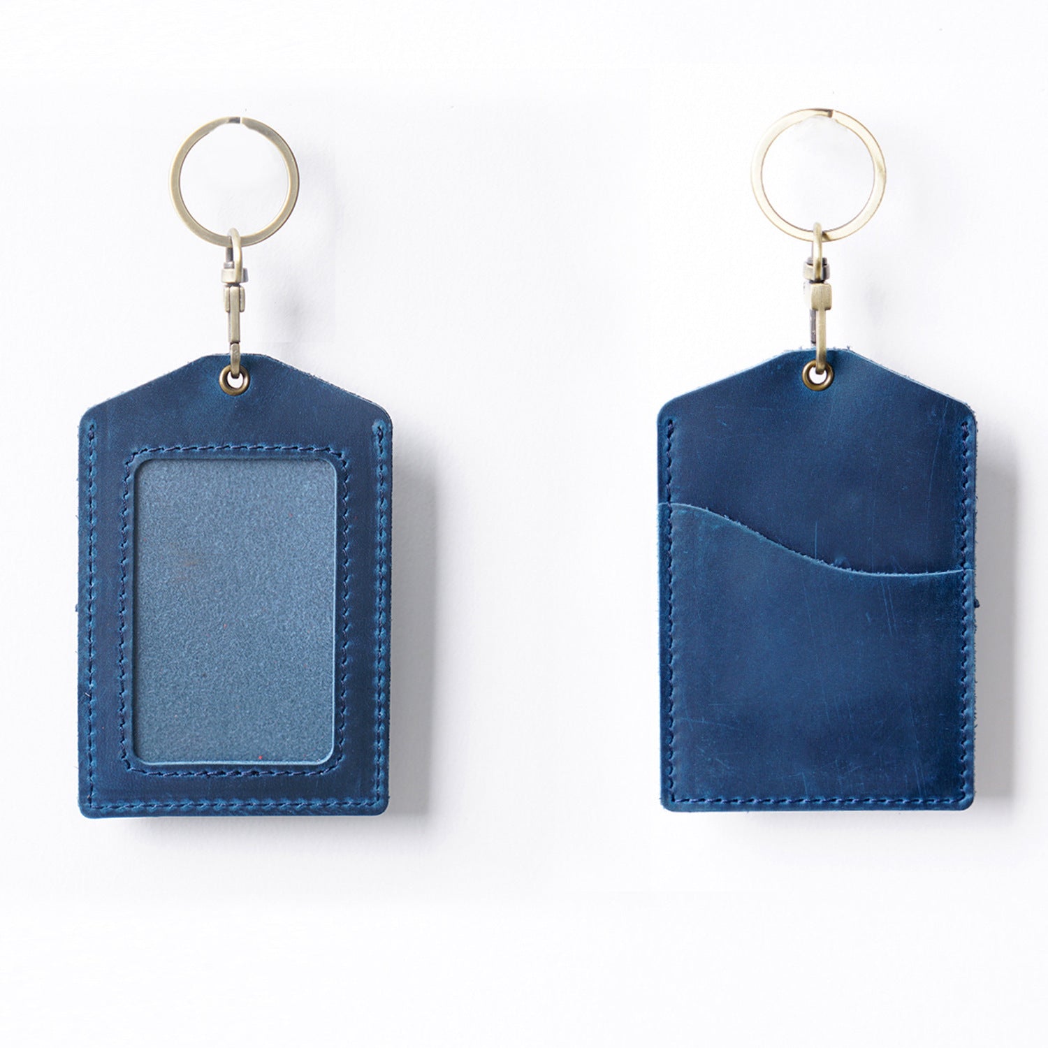Wholesale Cowhide ID Holder Leather Keychain